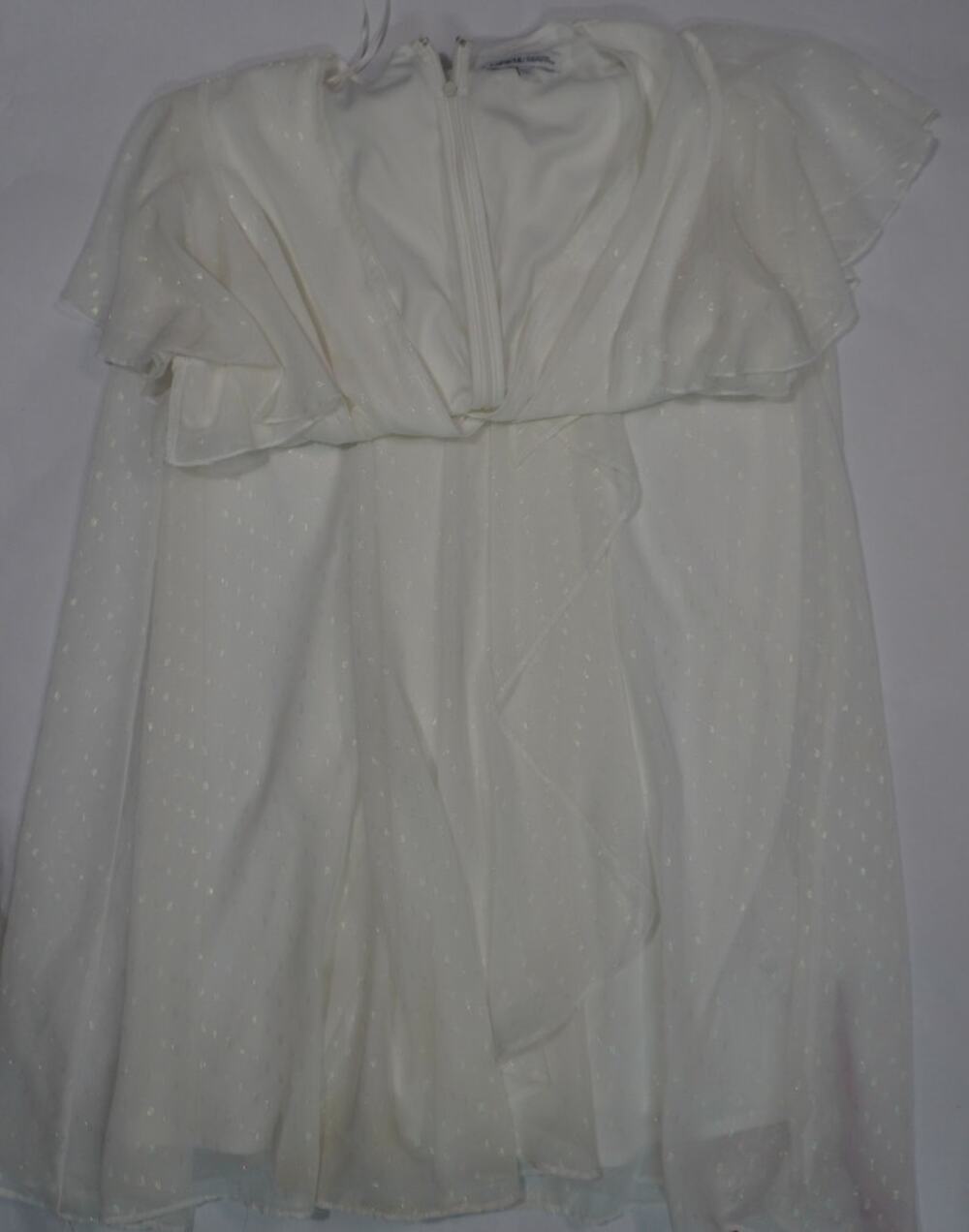 Capsule Ivory Iridescent Chiffon Super Long Maxi Dress Size 12